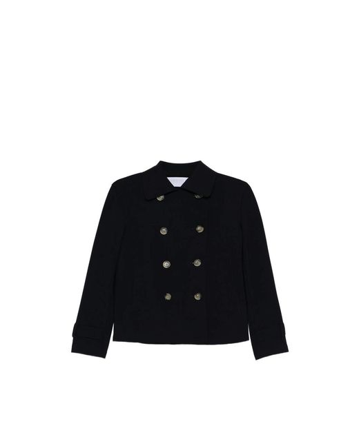 Harris Wharf London Black Double-Breasted Jacket