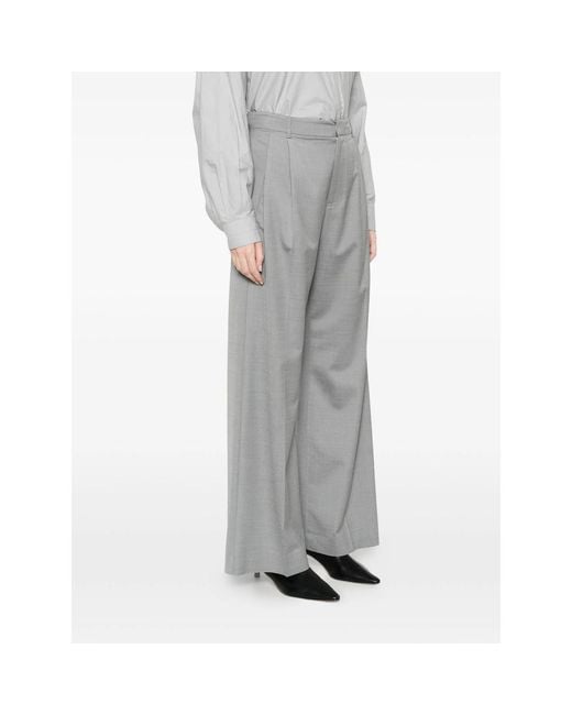Tela Gray Pleated Trousers