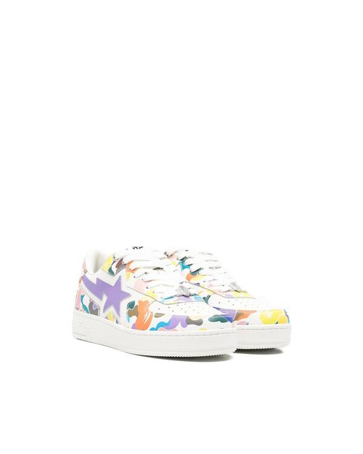 A Bathing Ape White Sneakers Leather for men