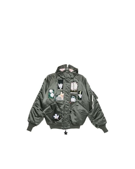 Alpha Industries Gray Cecilie Bahnsen N-2B Front-Appliqué Hooded Jacket