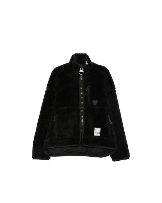 Maison Mihara Yasuhiro Black Fleece Zip-Up Jacket for men
