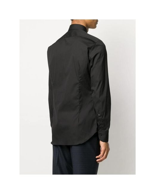 Mazzarelli Black Fitted Buttoned Shirt for men