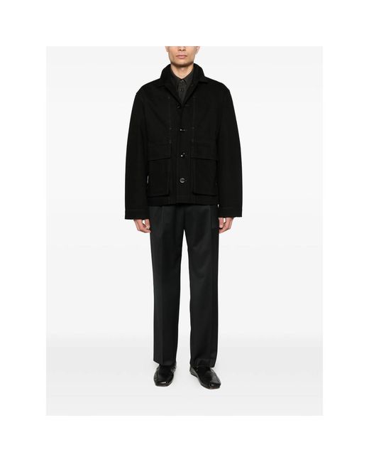 Lemaire Black Pocket Button Overshirt for men