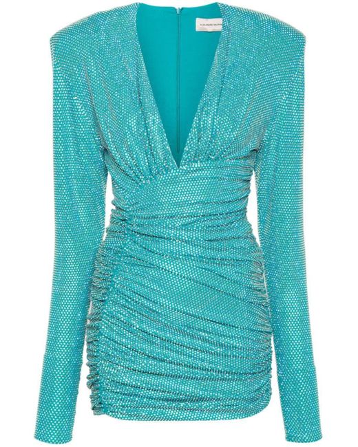 Alexandre Vauthier Blue Crystal-Embellished Mini Dress