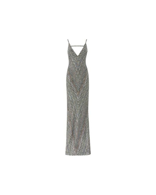 Missoni Gray Long Dress With Open Back And Sequins