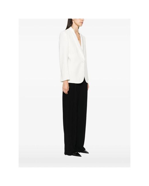 Giorgio Armani White Shawl-Lapel Single-Breasted Blazer