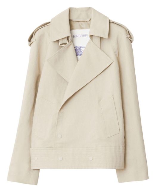Burberry Natural Off-Centre Canvas Trench Jacket