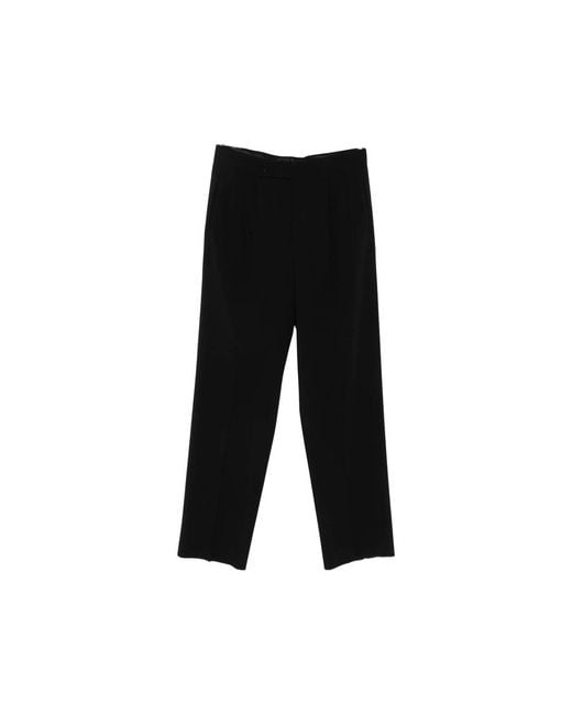 Giorgio Armani Black Pleated Wide-Leg Trousers for men