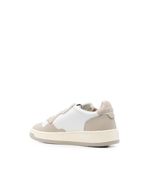Autry White Medalist Panelled Leather Sneakers for men