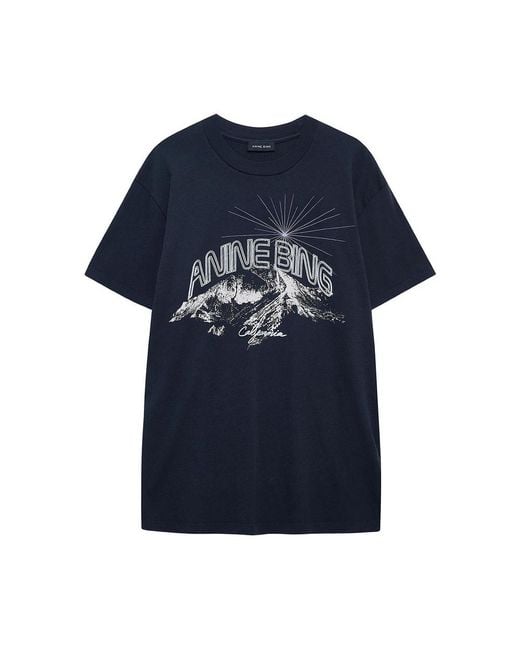 Anine Bing Women's Blue The Walker Crew-Neck T-Shirt