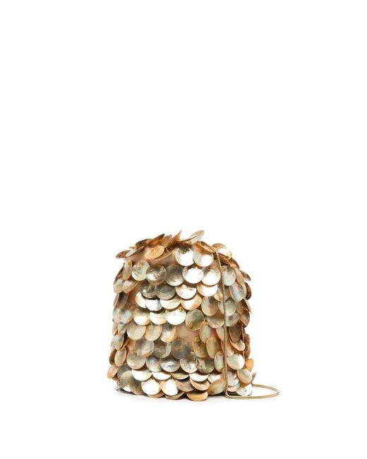 Vanina Metallic Le Celeste Sequin-embellished Bucket Bag