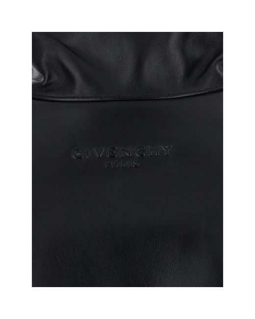 Givenchy Black Elasticated-Waist Leather Relaxed Fit Jacket