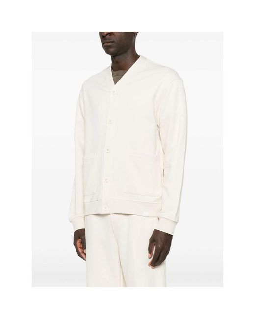 Woc White Seattle Button-Up Patch-Pocket Cardigan for men