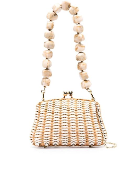 Serpui Beadstrap Basket Shoulder Bag in White Lyst