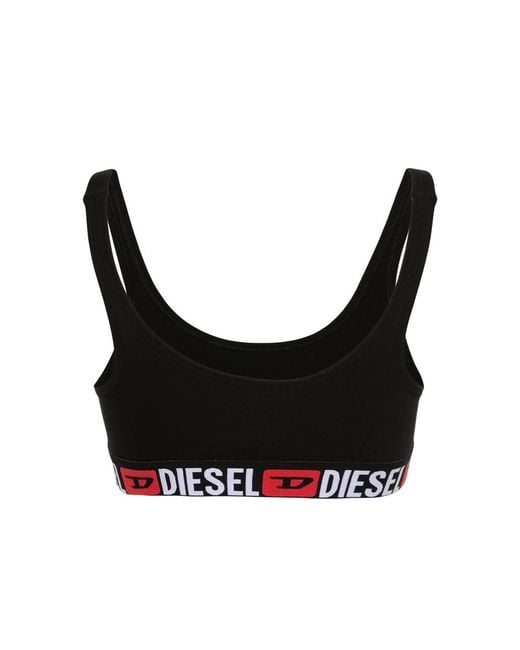 DIESEL Black Bralette Scoop-Neck Stretch-Cotton