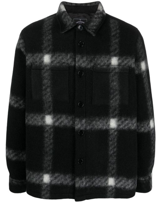 Portuguese Flannel Black Check-Pattern Classic-Collar Shirt for men