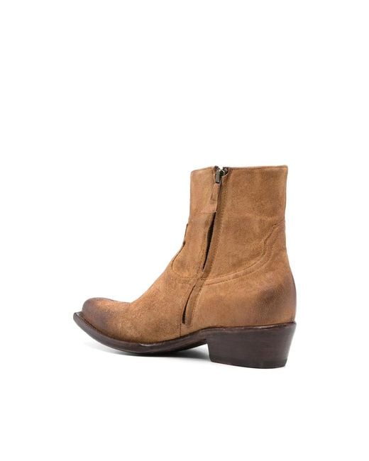 Eraldo Brown 40Mm Suede Zip-Fastening Cowboy Boots