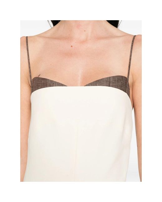 Entire studios Natural Adjustable-Strap Panel Mini Dress