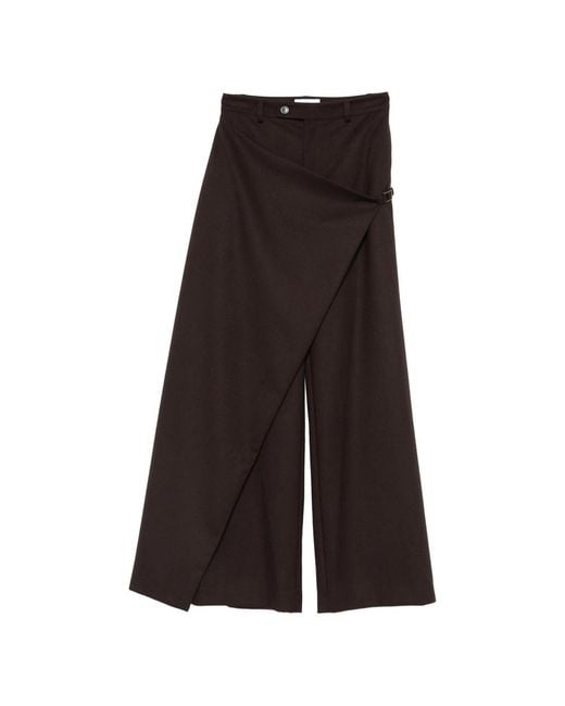 THE NINA STUDIO Black Wrap-Design Trousers