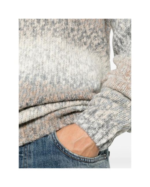 Dondup Gray Gradient-Effect Chunky-Knit Sweater for men