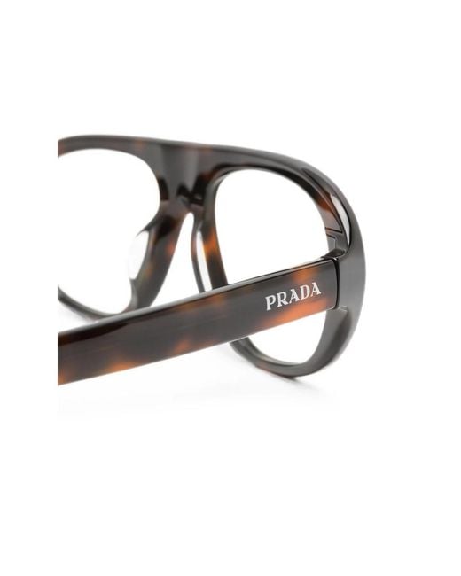 Prada Black Tortoiseshell-Effect Pilot-Frame Sunglasses
