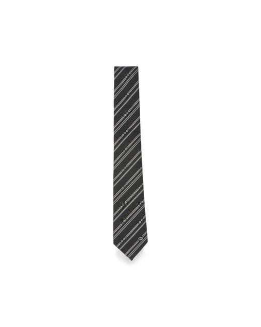 Gucci Black Interlocking G Horsebit Tie for men