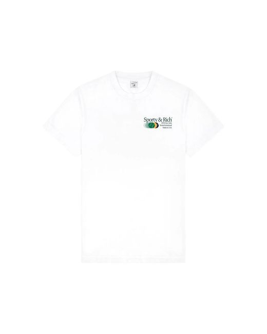 Sporty & Rich White Short-Sleeve T-Shirt for men