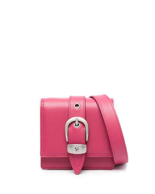 MARGE SHERWOOD Pink Buckle-Detail Leather Mini Bag