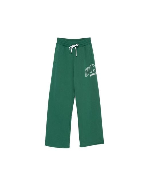 Gcds Green Logo-Print Drawstring Track Pants