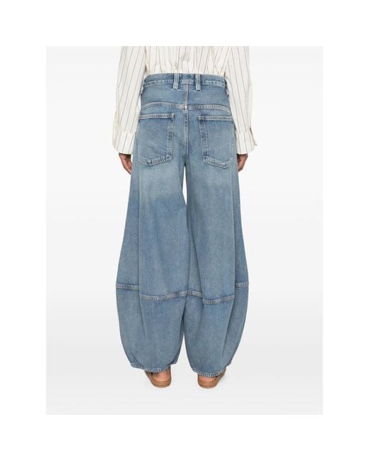 Agolde Blue Seam-Detail Barrel-Leg Jeans
