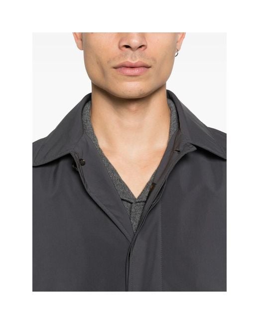 Moorer Black Vittor-Ac Button-Up Coat for men
