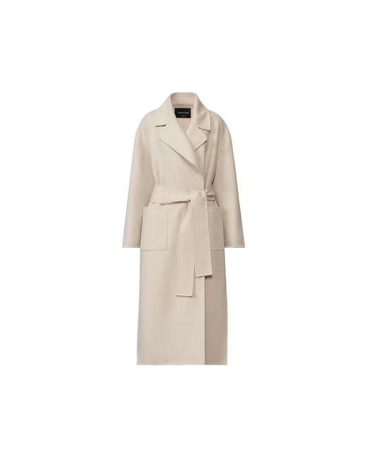Fabiana Filippi Natural Belted Notch-Lapels Coat