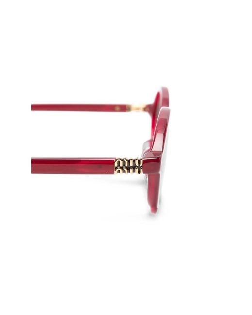 Miu Miu Pink Logo-Plaque Oval-Frame Sunglasses