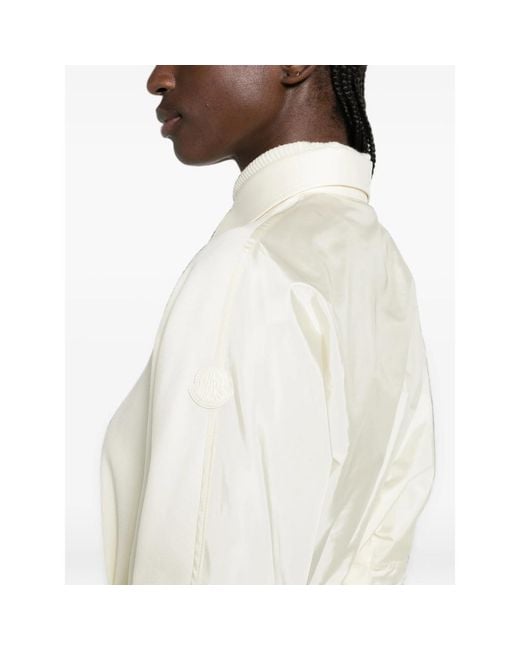 Moncler White Logo-Patch Long-Sleeve Shirt