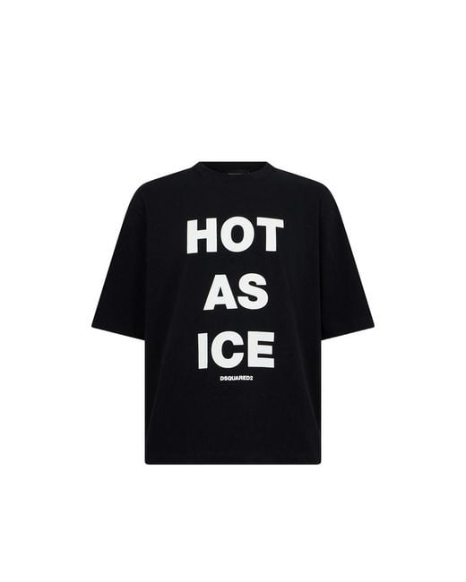 DSquared² Black Slogan-Print Loose-Fit T-Shirt for men