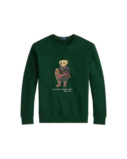 Ralph Lauren Men's Green Polo Bear Long-Sleeve Sweatshirt
