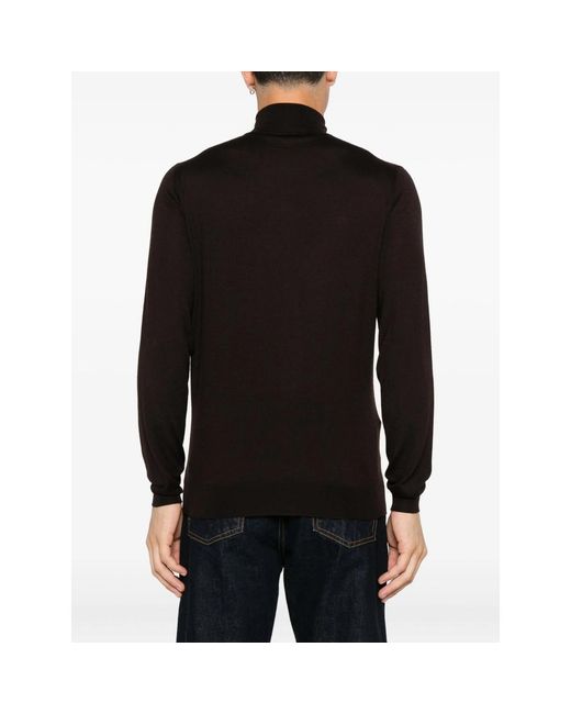 Fedeli Black Roll-Neck Long-Sleeve Sweater for men