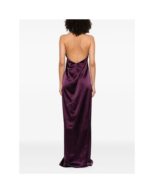 Stephane Rolland Purple Ring-Neck Maxi Dress