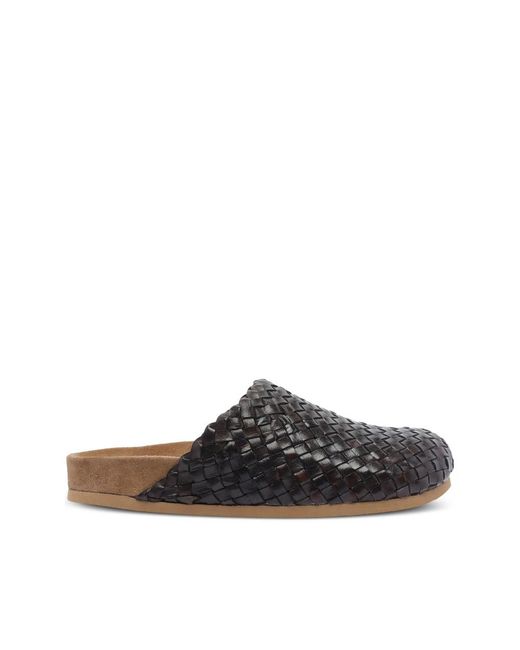 Dragon Diffusion Brown Leather Mules