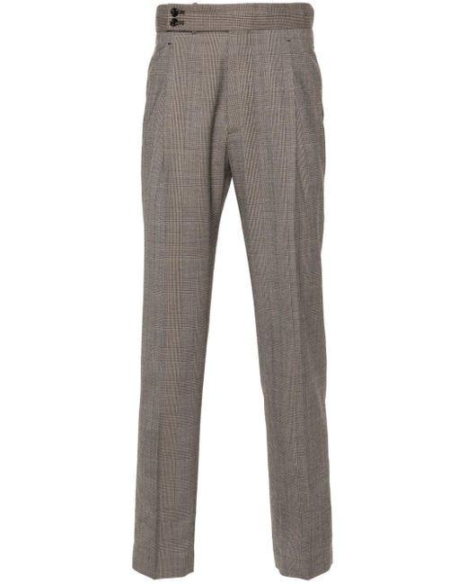 Tagliatore Gray Brandon Houndstooth Tailored Trousers for men