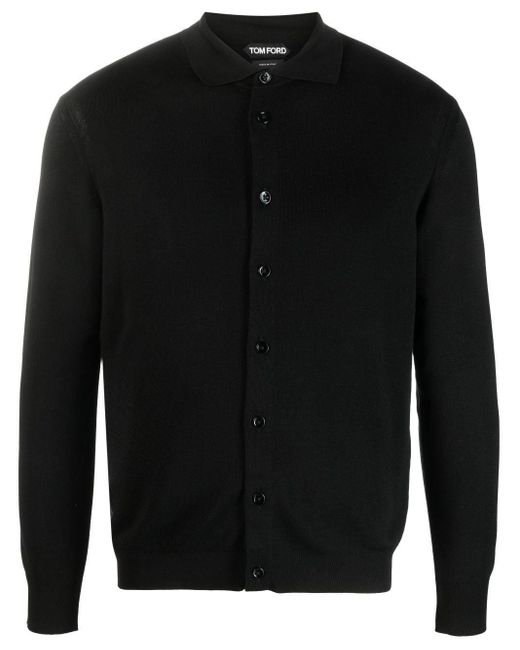 Tom Ford Black Long-Sleeve Silk Shirt for men