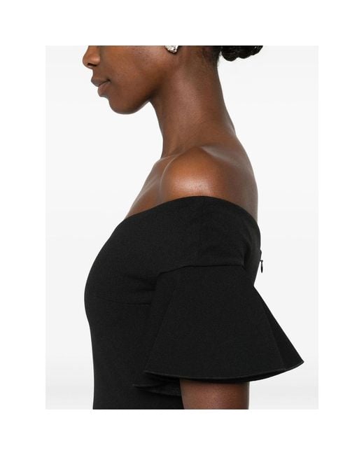 Solace London Black Cielo Off-Shoulder Maxi Dress