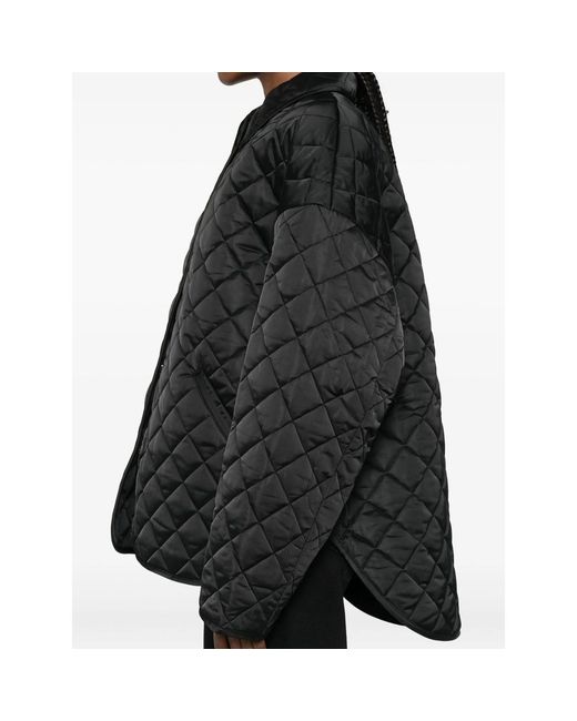 Totême Black Collared Quilted Jacket