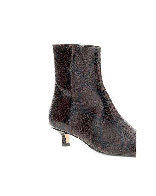 Aeyde Brown Sofie Snake-Print Pointed-Toe Ankle Boots