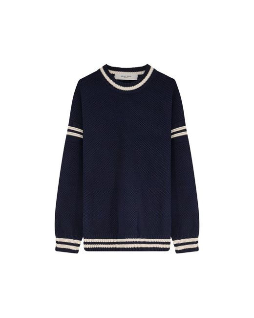 Golden Goose Deluxe Brand Blue Striped Logo-Patch Sweater for men