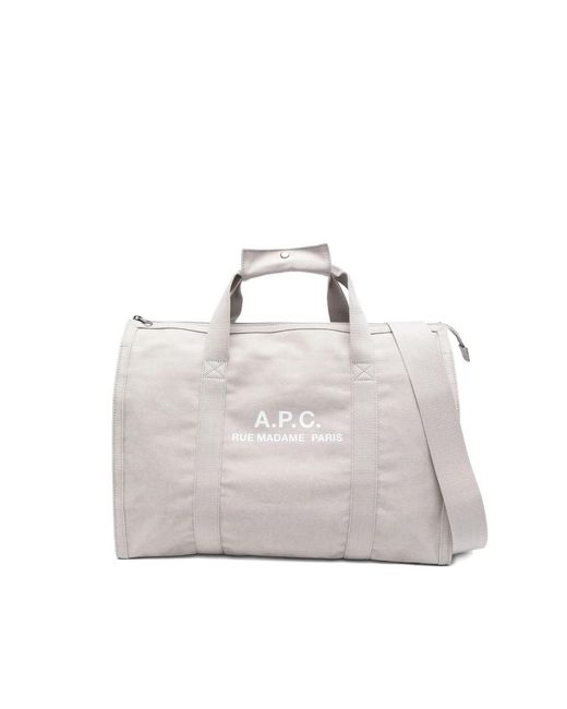 A.P.C. White Neutrals Tote Bags for men