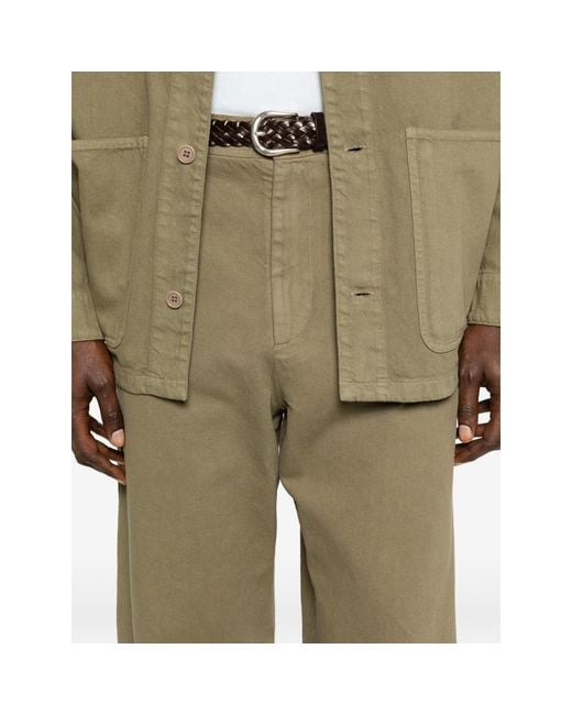 A.P.C. Green A. P.C. Buttoned Straight Trousers for men