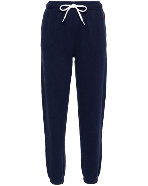 Polo Ralph Lauren Blue Embroidered-Polo Pony Track Pants