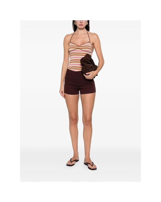 Faithfull The Brand Brown Shorts With Front Pockets