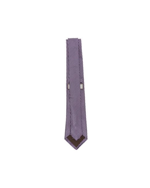 Canali Purple Geometric-Pattern Tie for men